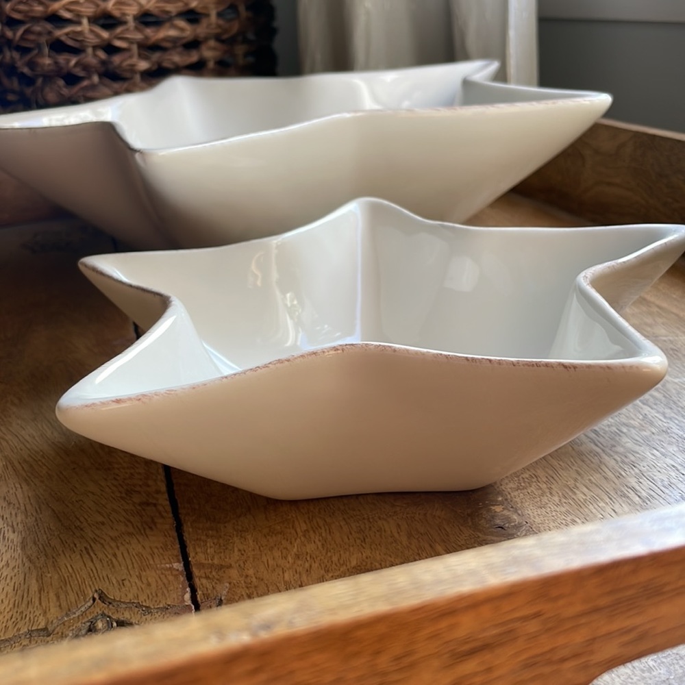 POTTERY BARN Set of 2 Rustic Star 🌟 Shaped Serving Dishes - Picture 7 of 15